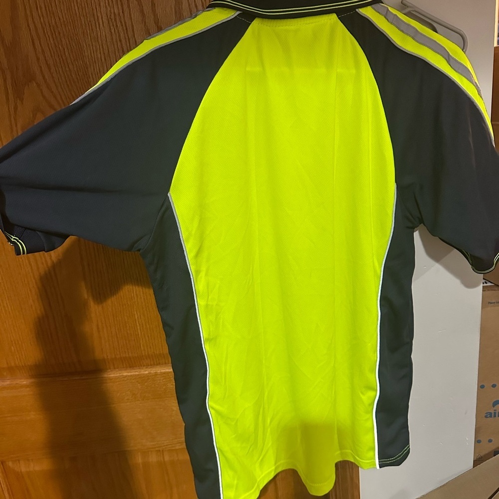 Neon Yellow and Black work Top - Picture 2 of 4